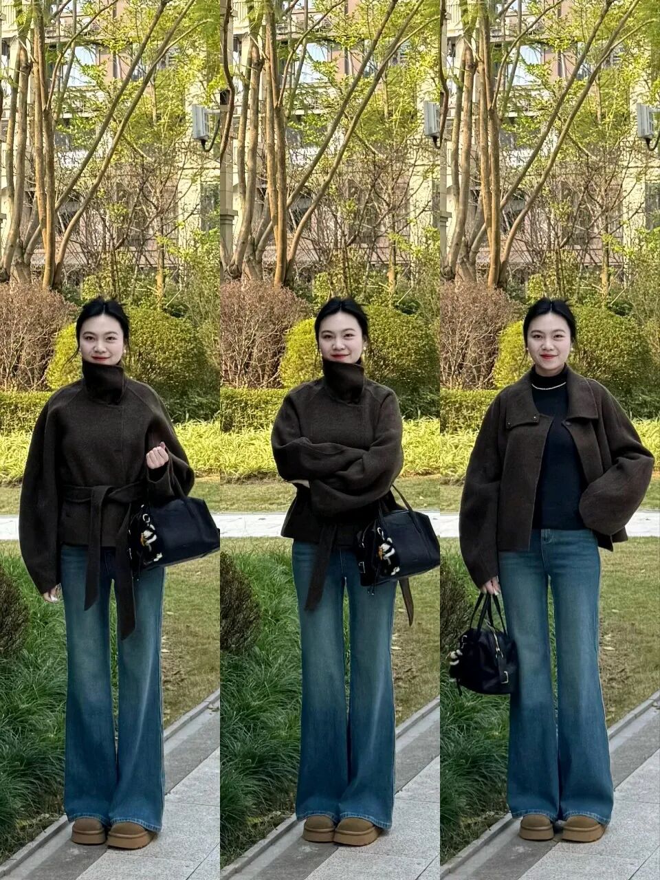 阔腿裤搭配大衣_冬季红色大衣搭配图片_春季大衣穿搭