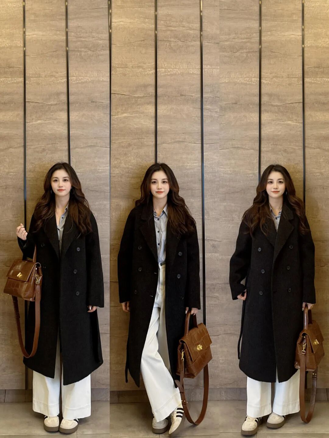 冬季红色大衣搭配图片_阔腿裤搭配大衣_春季大衣穿搭