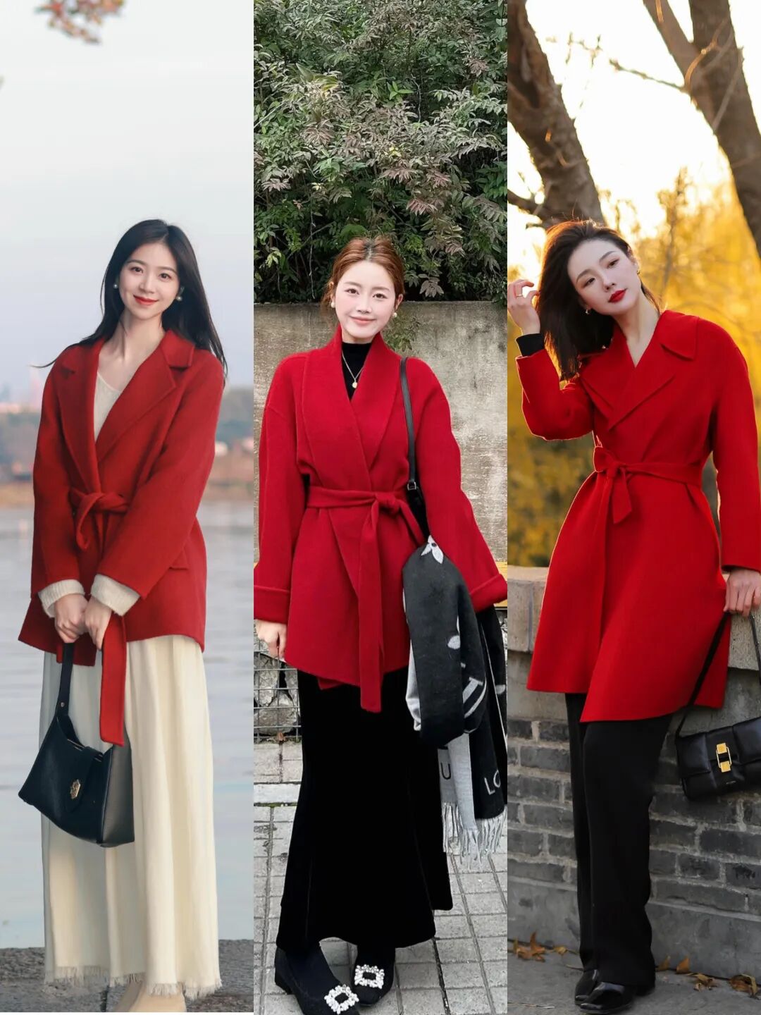 阔腿裤搭配大衣_冬季红色大衣搭配图片_春季大衣穿搭