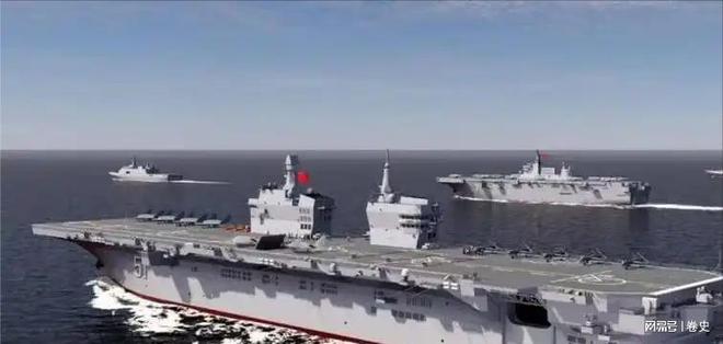 中国两栖登陆舰_中国076型两栖攻击舰四川舰首次海试_电磁弹射无人机攻击舰