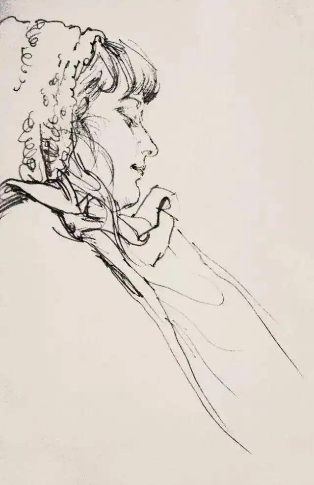 工笔画线描人物画谱_何家英艺术成就_何家英工笔画