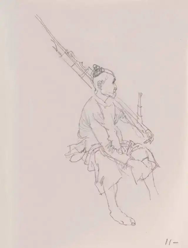 工笔画线描人物画谱_何家英工笔画_何家英艺术成就