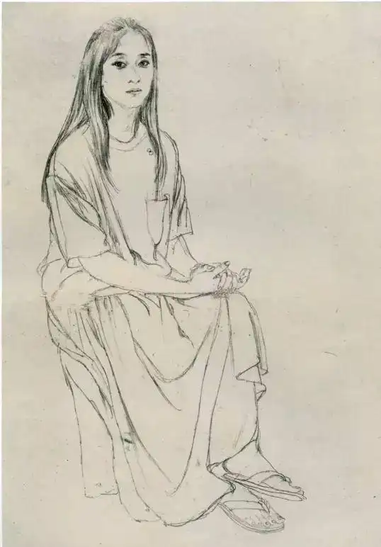 工笔画线描人物画谱_何家英艺术成就_何家英工笔画