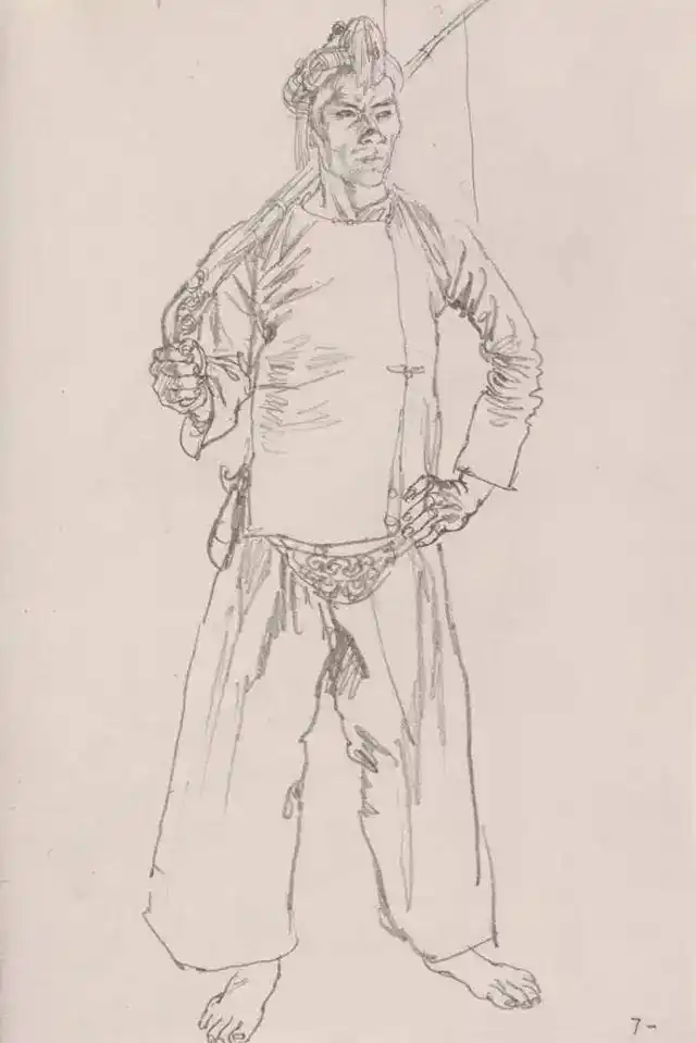 何家英工笔画_何家英艺术成就_工笔画线描人物画谱
