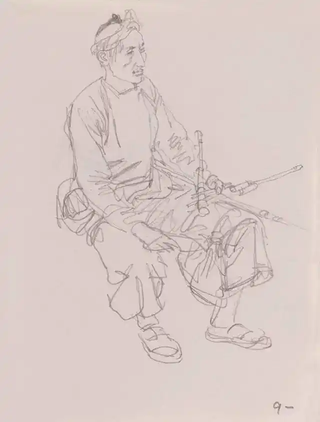 何家英艺术成就_工笔画线描人物画谱_何家英工笔画