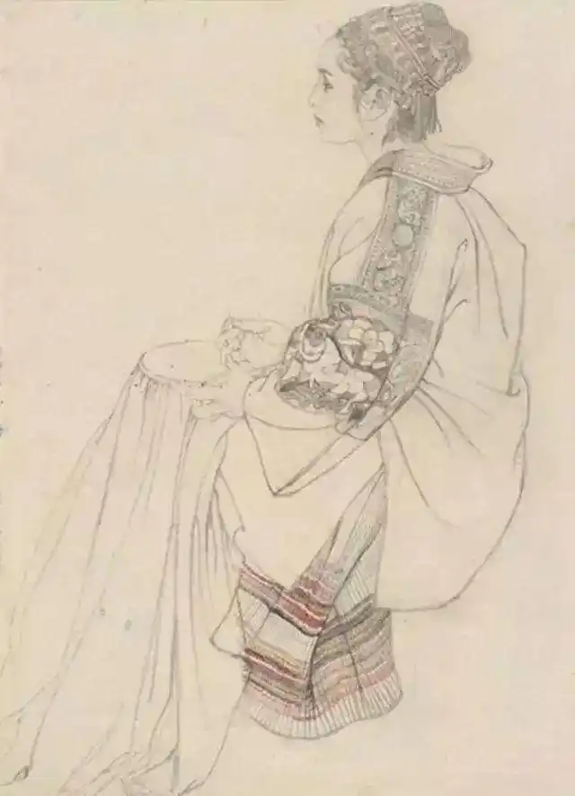 何家英工笔画_工笔画线描人物画谱_何家英艺术成就