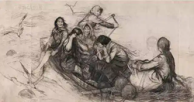 何家英工笔画_工笔画线描人物画谱_何家英艺术成就