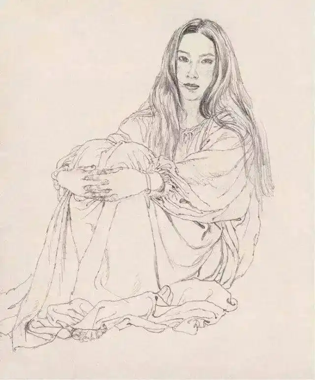 工笔画线描人物画谱_何家英工笔画_何家英艺术成就