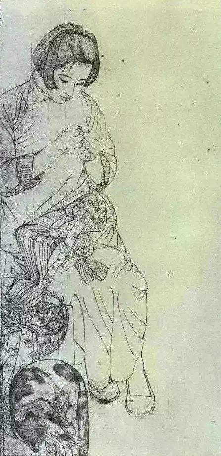 工笔画线描人物画谱_何家英艺术成就_何家英工笔画