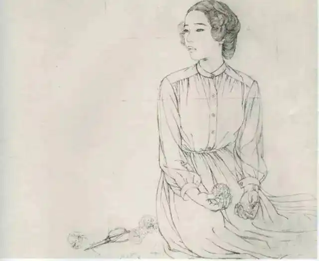 工笔画线描人物画谱_何家英艺术成就_何家英工笔画
