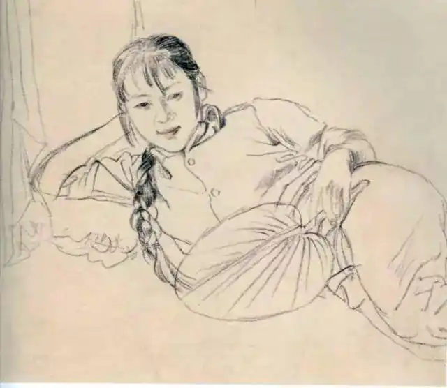 工笔画线描人物画谱_何家英艺术成就_何家英工笔画