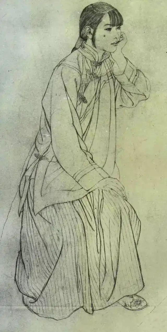 何家英工笔画_工笔画线描人物画谱_何家英艺术成就