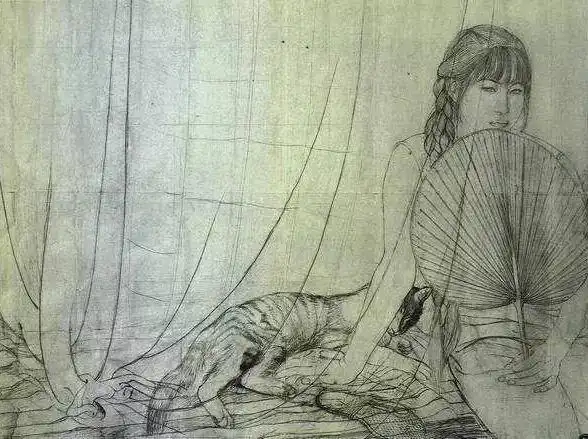 工笔画线描人物画谱_何家英艺术成就_何家英工笔画