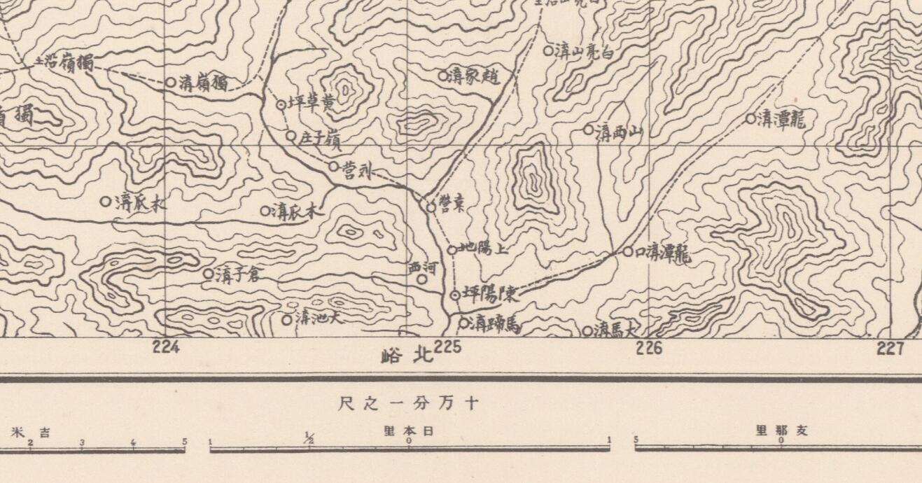 叫河镇民国老地图_昭和十年日军测绘地图_栾川县旅游地图