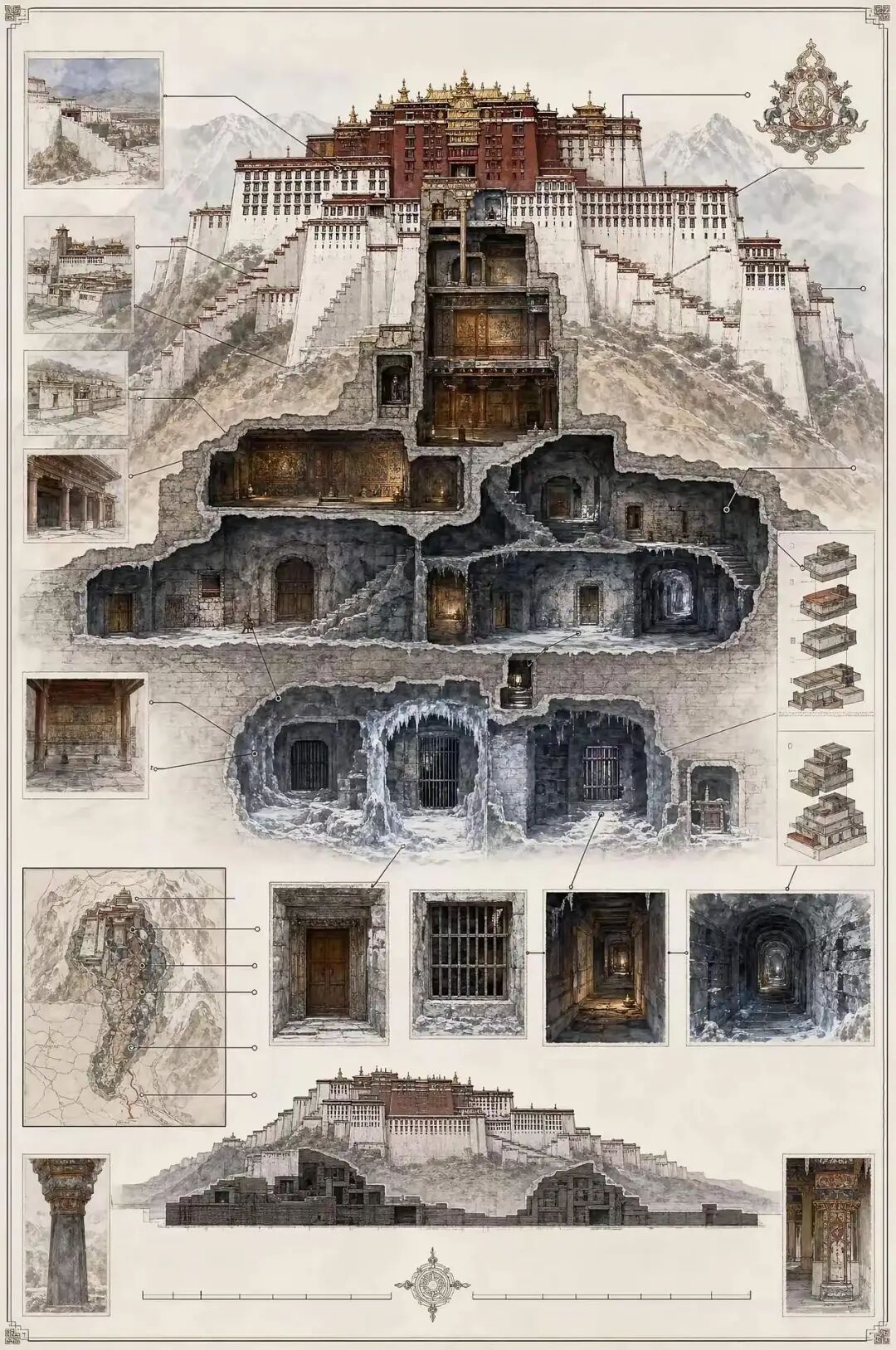 布达拉宫的资料与传说_布达拉宫红山地形建筑结构_布达拉宫地下秘密地宫